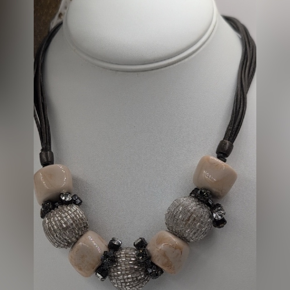 Chico's Black and Silver Multi-Strand Necklace